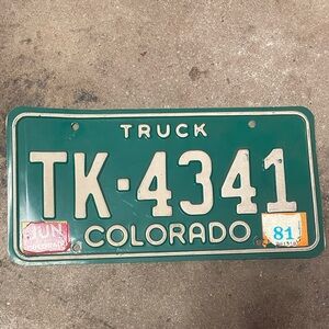 Vintage Colorado Truck License Plate